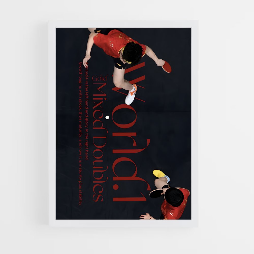 Poster Tennis Ébène – affiche Tennis de table (vue 3)